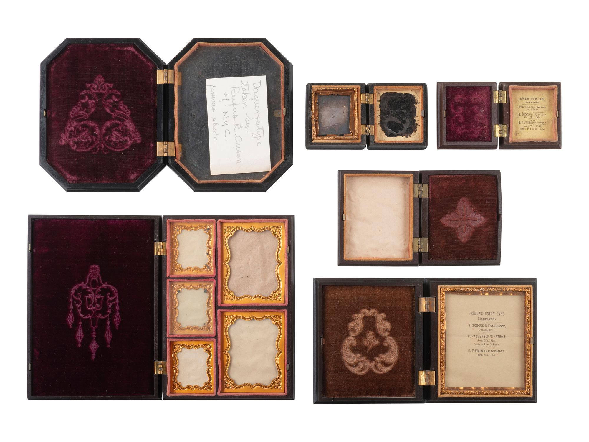 [EARLY PHOTOGRAPHY]. 25 assorted Union cases with figural and floral designs.
