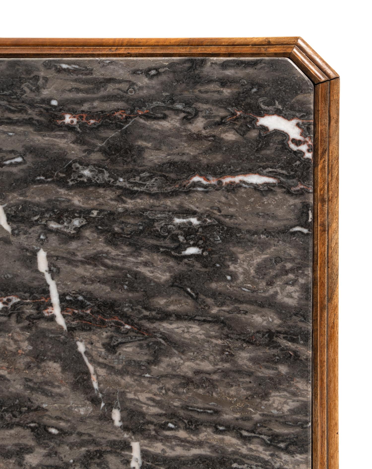 A Louis Philippe Walnut Marble-Top Commode