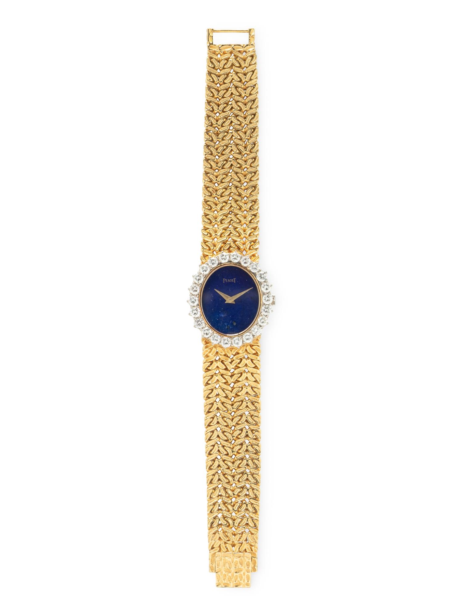 PIAGET, 18K YELLOW GOLD, DIAMOND, AND LAPIS LAZULI WATCH