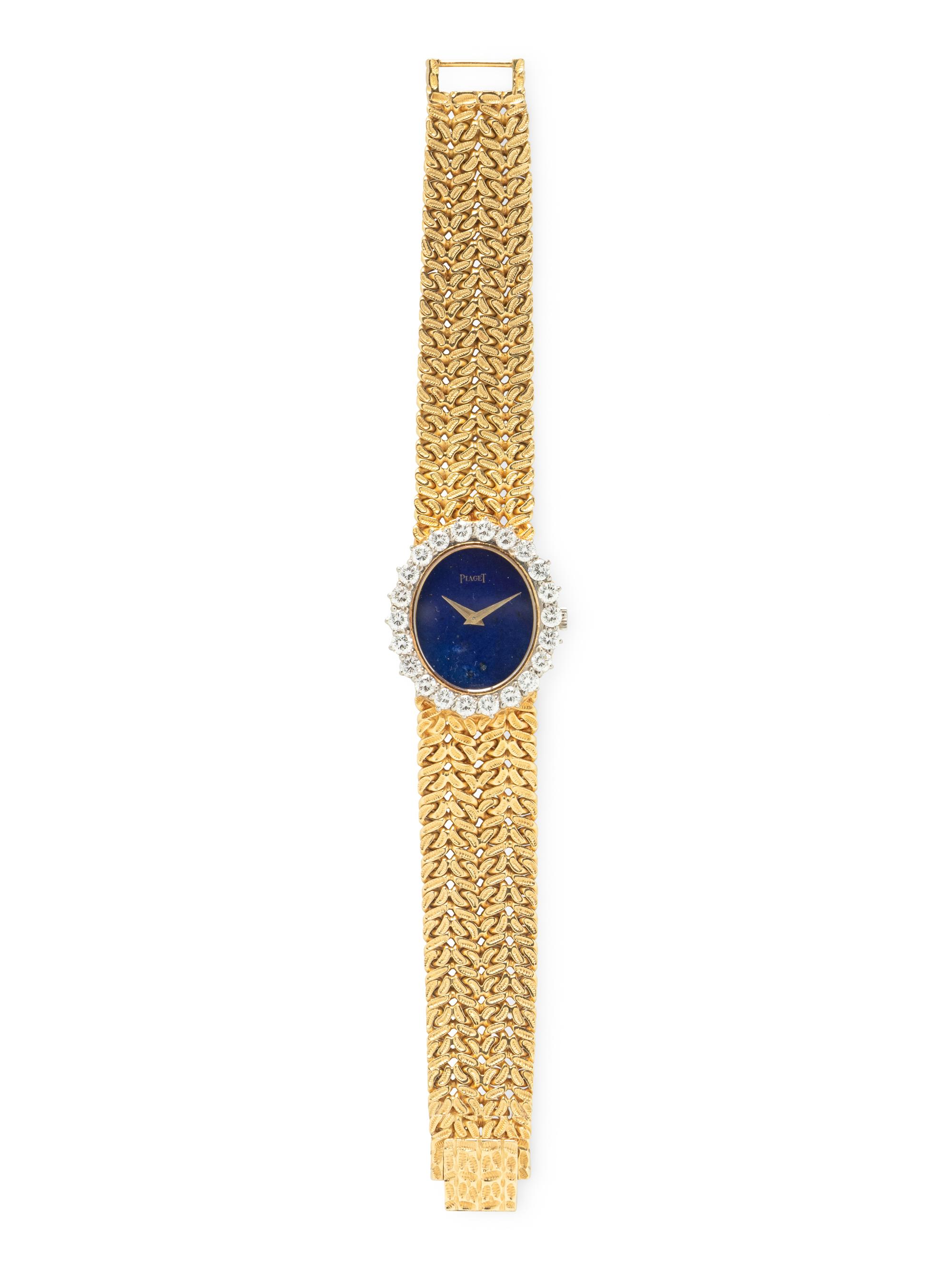 PIAGET, 18K YELLOW GOLD, DIAMOND, AND LAPIS LAZULI WATCH