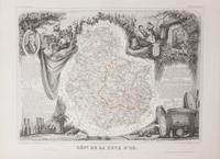 A Collection of Twelve French Engravings, 19TH CENTURY, comprising maps of wine-producing regions from Atlas National Illustre, unframe