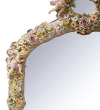 A Sitzendorf Porcelain Girandole Mirror