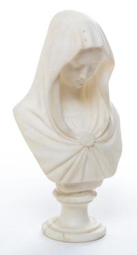 A Continental Alabaster Bust Height 8 7/8 inches. — 19TH/20TH CENTURY