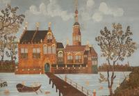 A Victorian Cut Paper and Reed Collage
