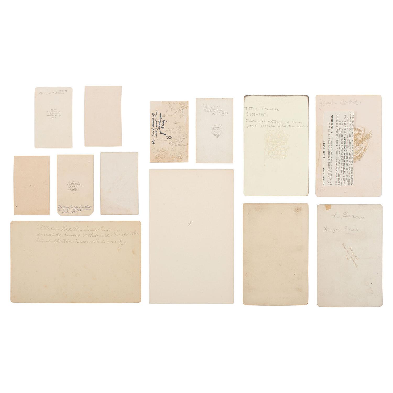 [Early Photography]. A group of 128 Items, including photographs of abolitionists, clergy, and academics.