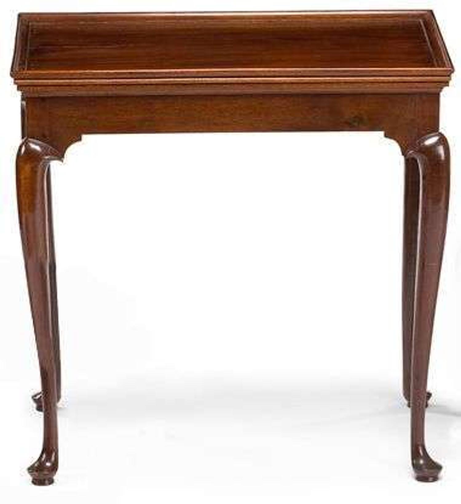 Queen Anne tray top mahogany tea table new england, 18th century