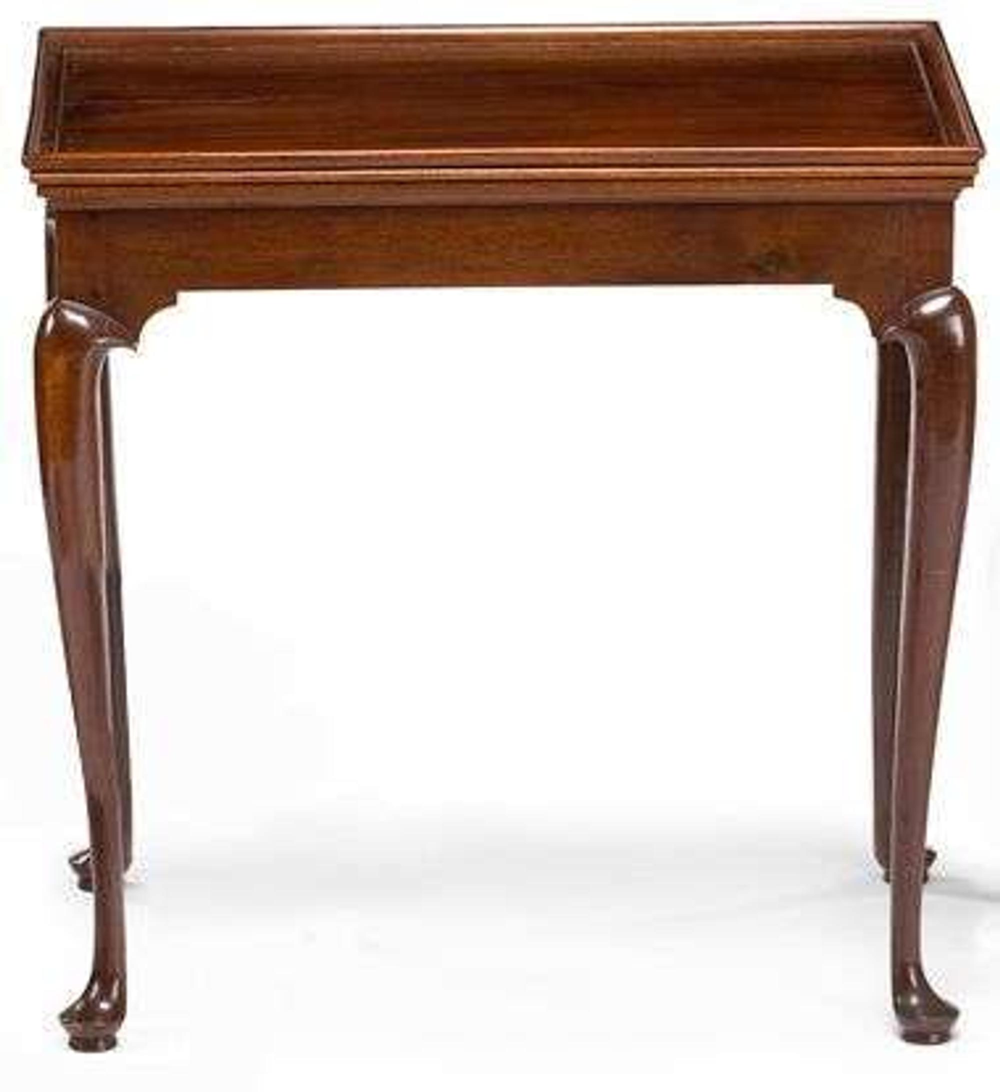 Queen Anne tray top mahogany tea table new england, 18th century