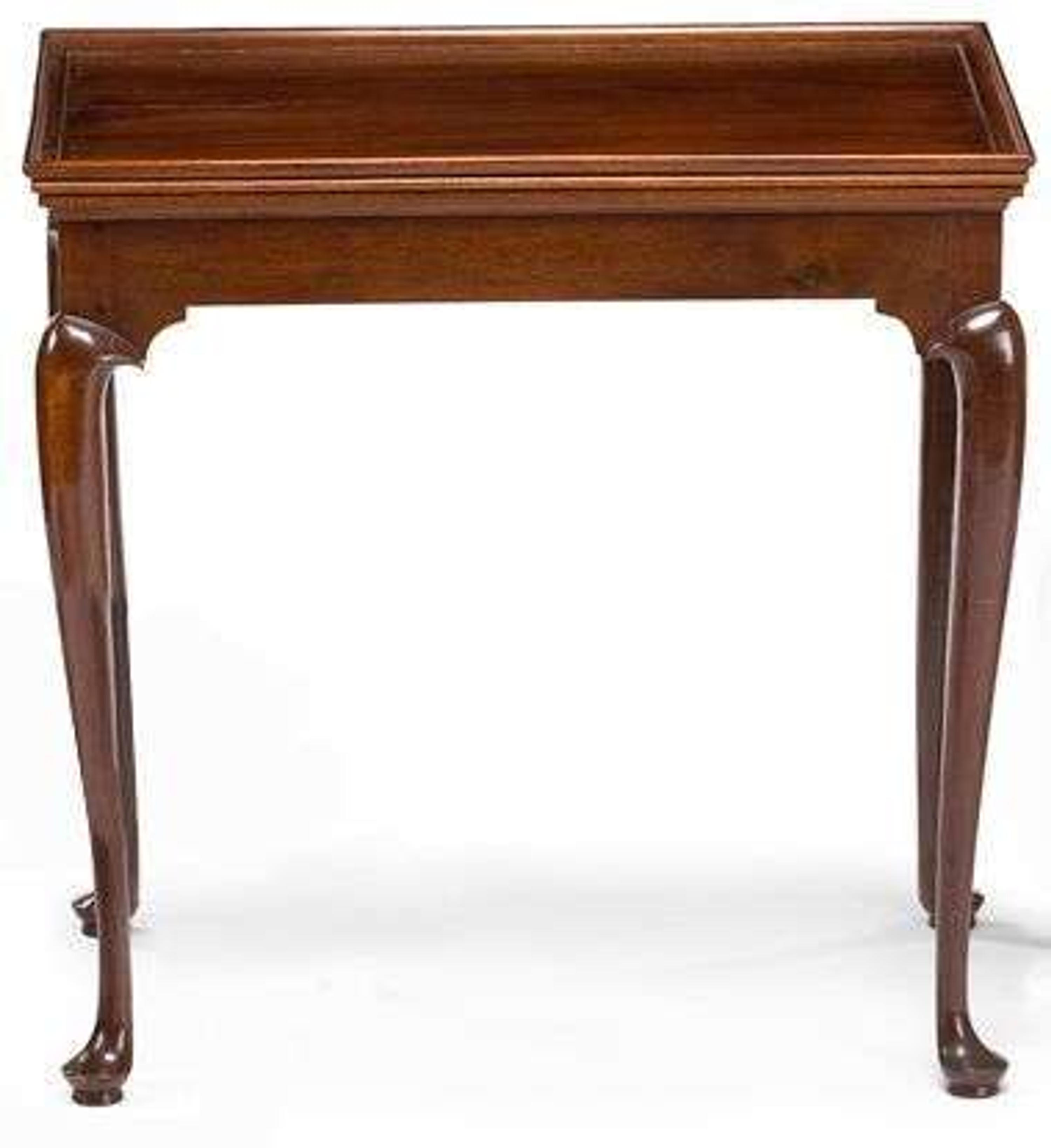 Queen Anne tray top mahogany tea table new england, 18th century
