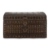 A Continental Leather and Brass Mounted Blanket Chest
