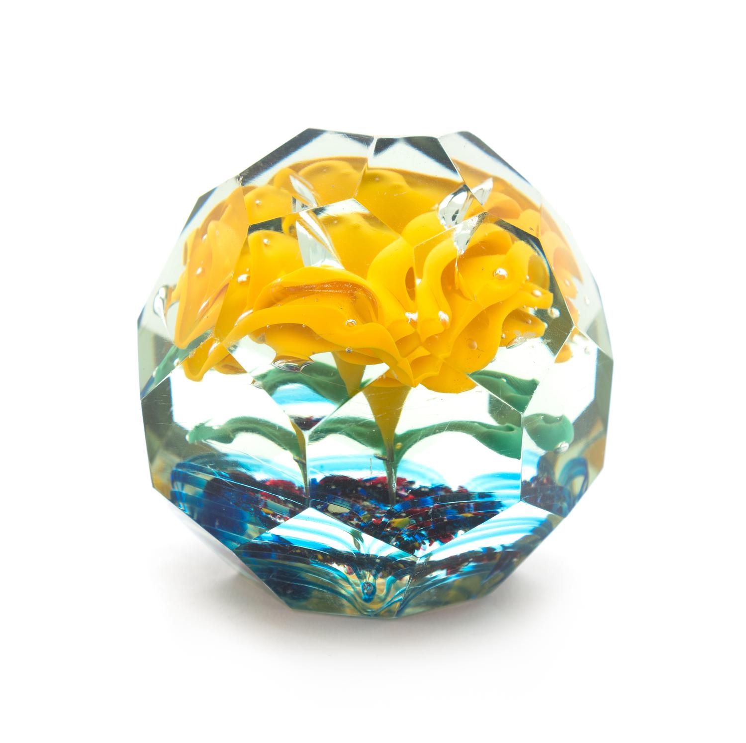 A Bohemian Glass Paperweight Height 3 3/4 inches — 20TH CENTURY