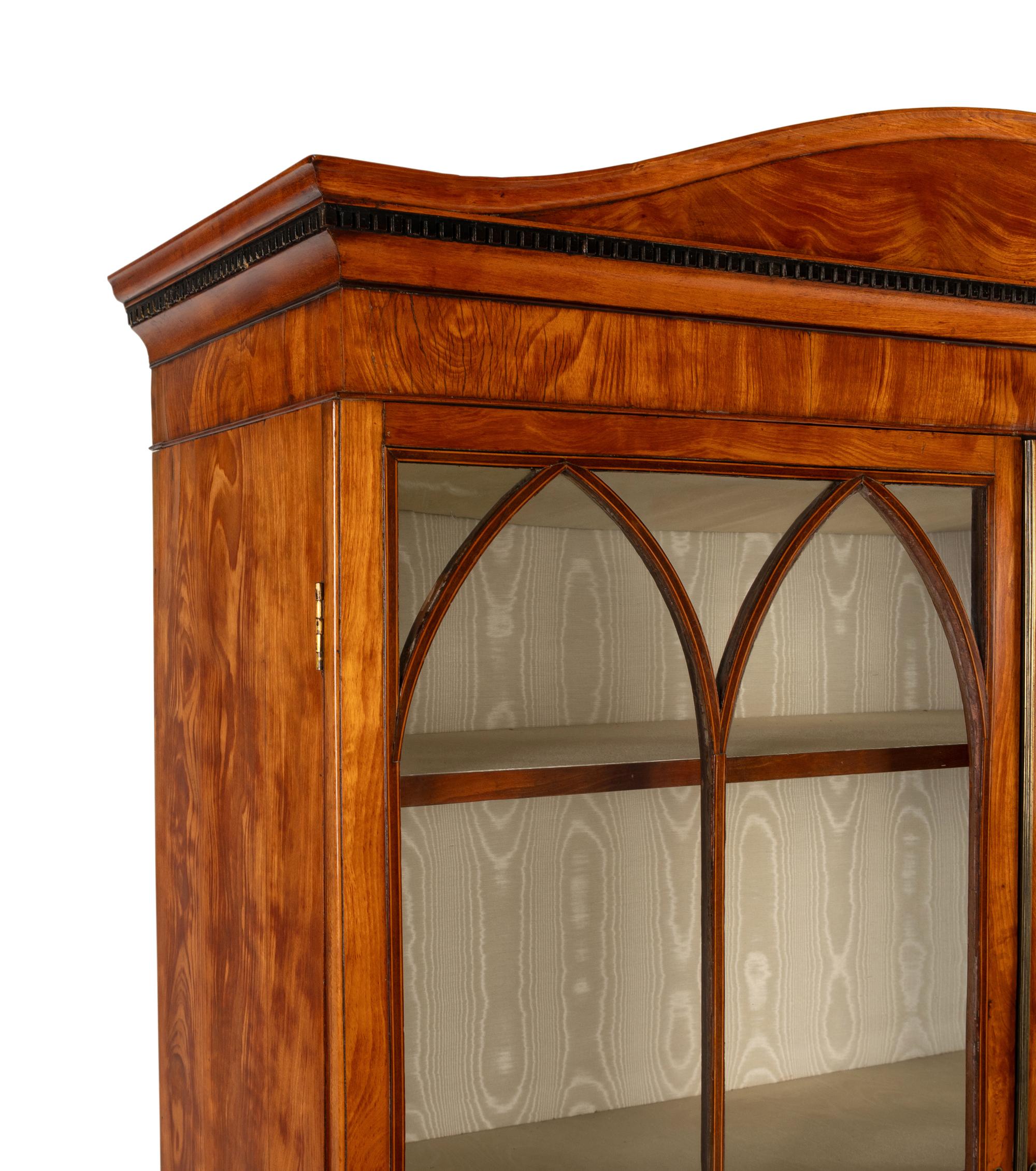 A George III Satinwood Bureau Bookcase