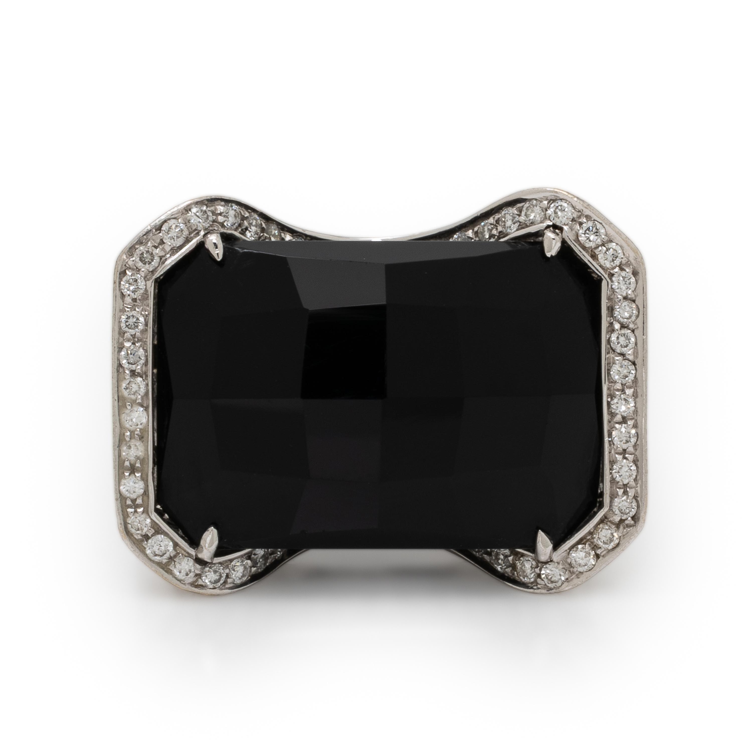 Chantecler Capri, Onyx, Diamond, and White Gold Ring