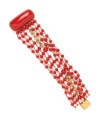YELLOW GOLD AND CORAL BRACELET