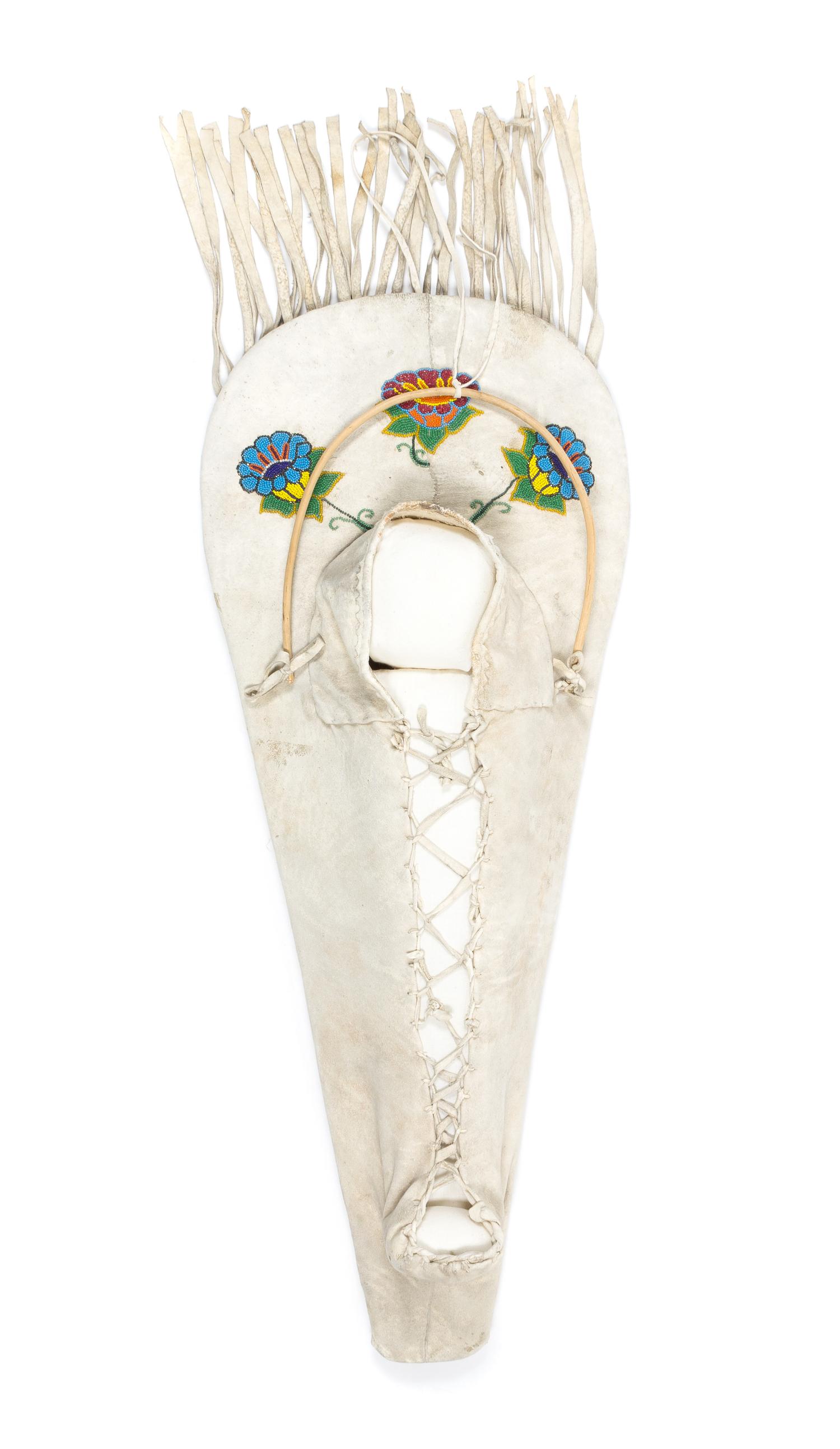 A Bannock Beaded Cradleboard Height 35 x width 14 1/2 inches. — CIRCA 1930