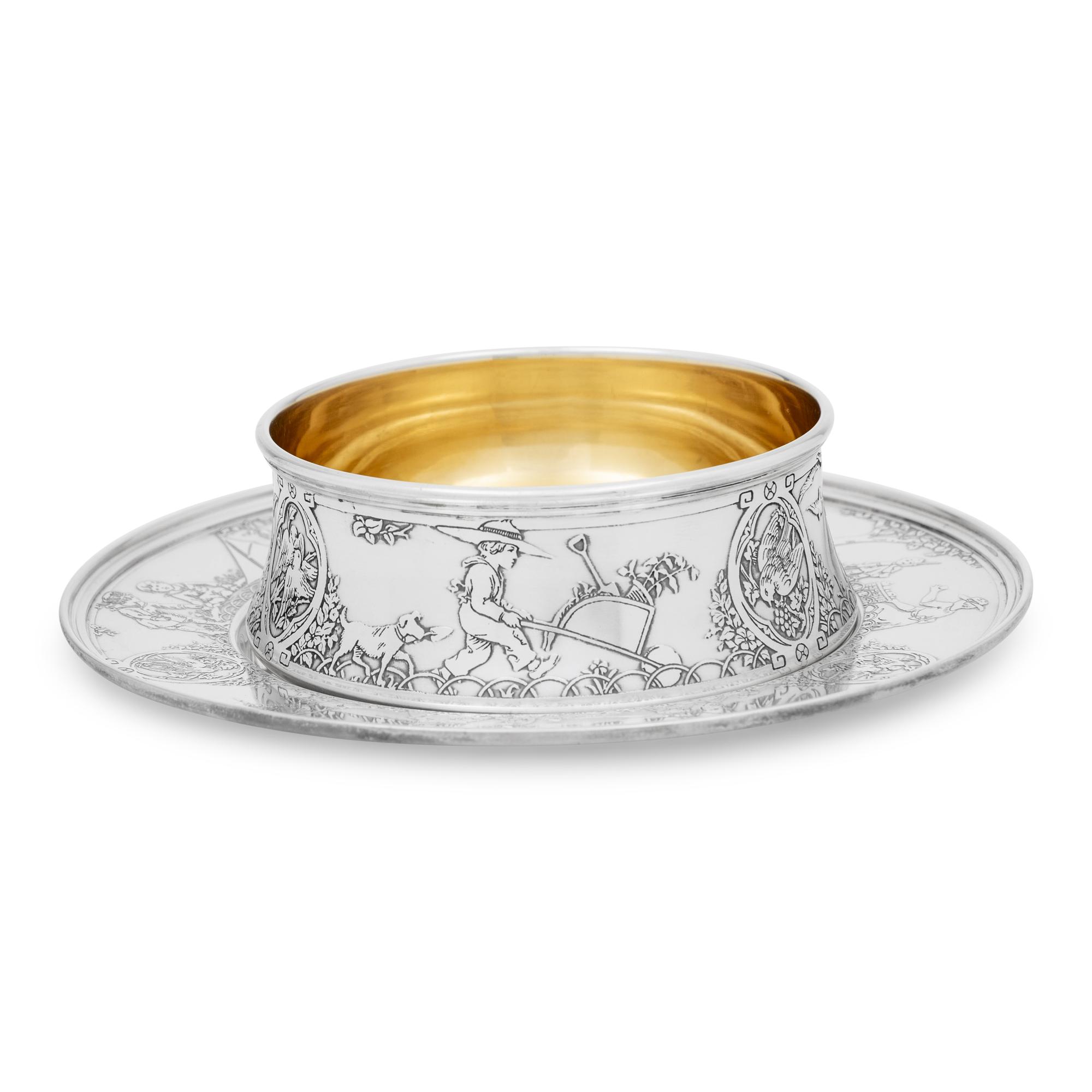 An American Silver Child's Bowl and Plate
