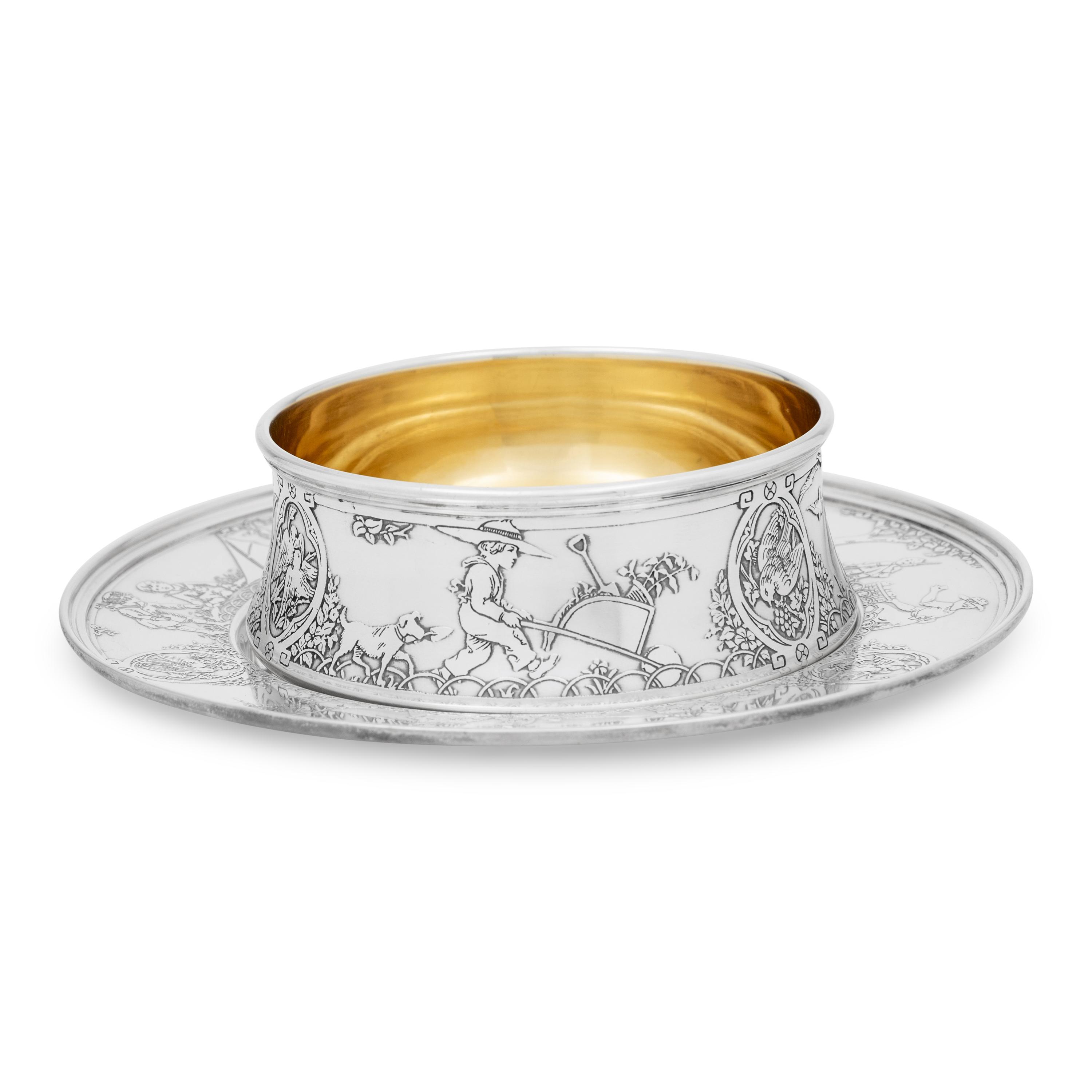 An American Silver Child's Bowl and Plate