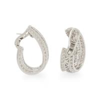 Platinum and Diamond Hoop Earrings
