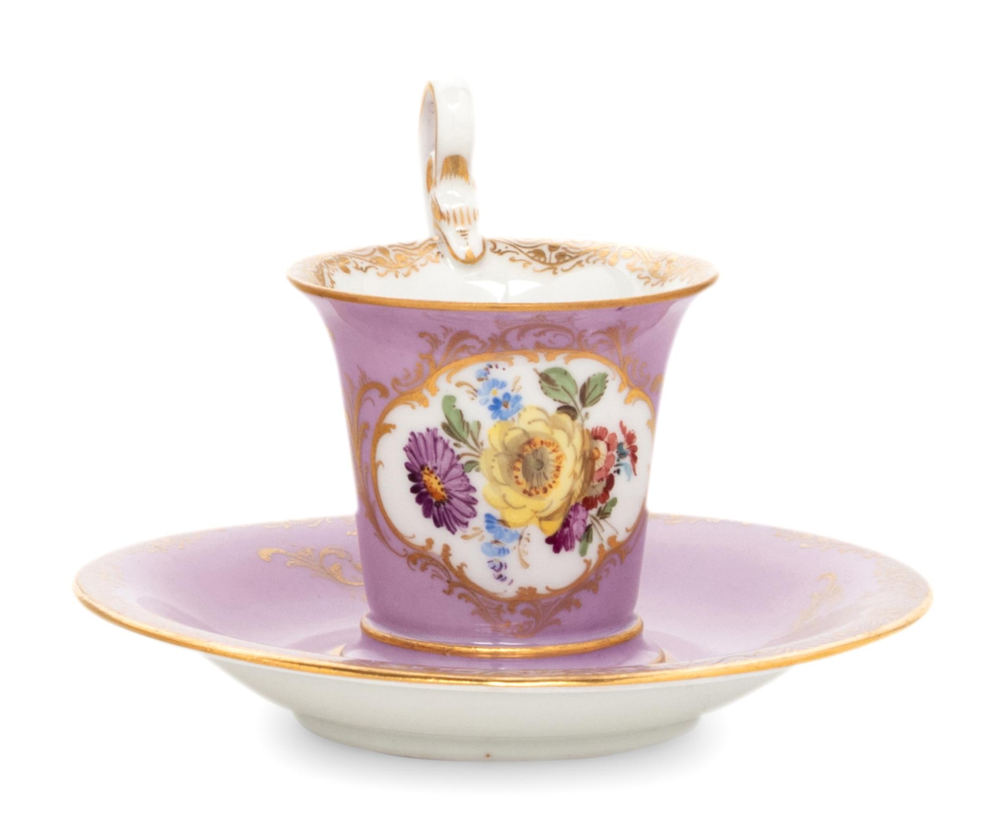 Three Meissen Porcelain Teacups and Saucers