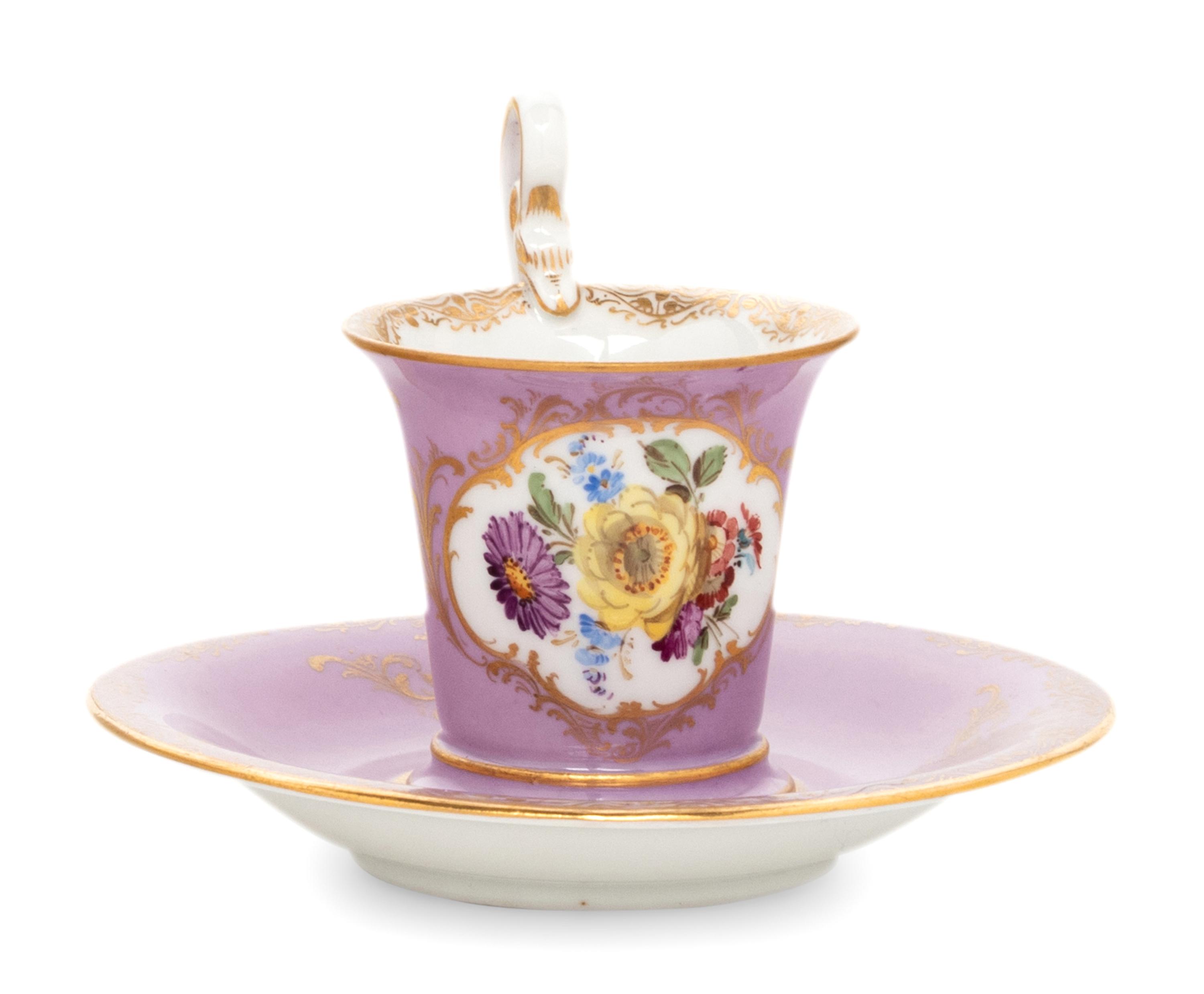 Three Meissen Porcelain Teacups and Saucers