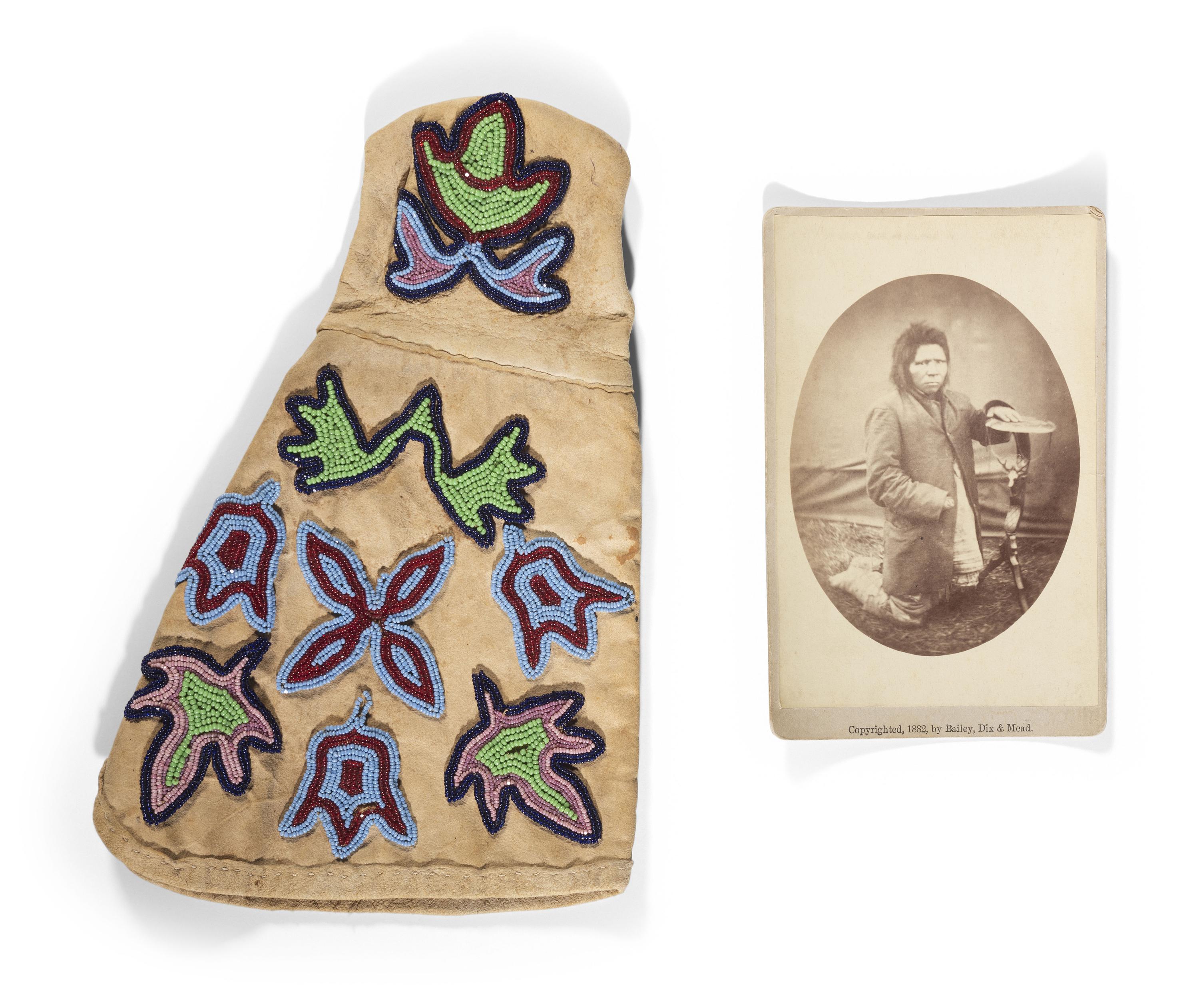 Apsáalooke [Crow] Beaded Hide Gauntlets