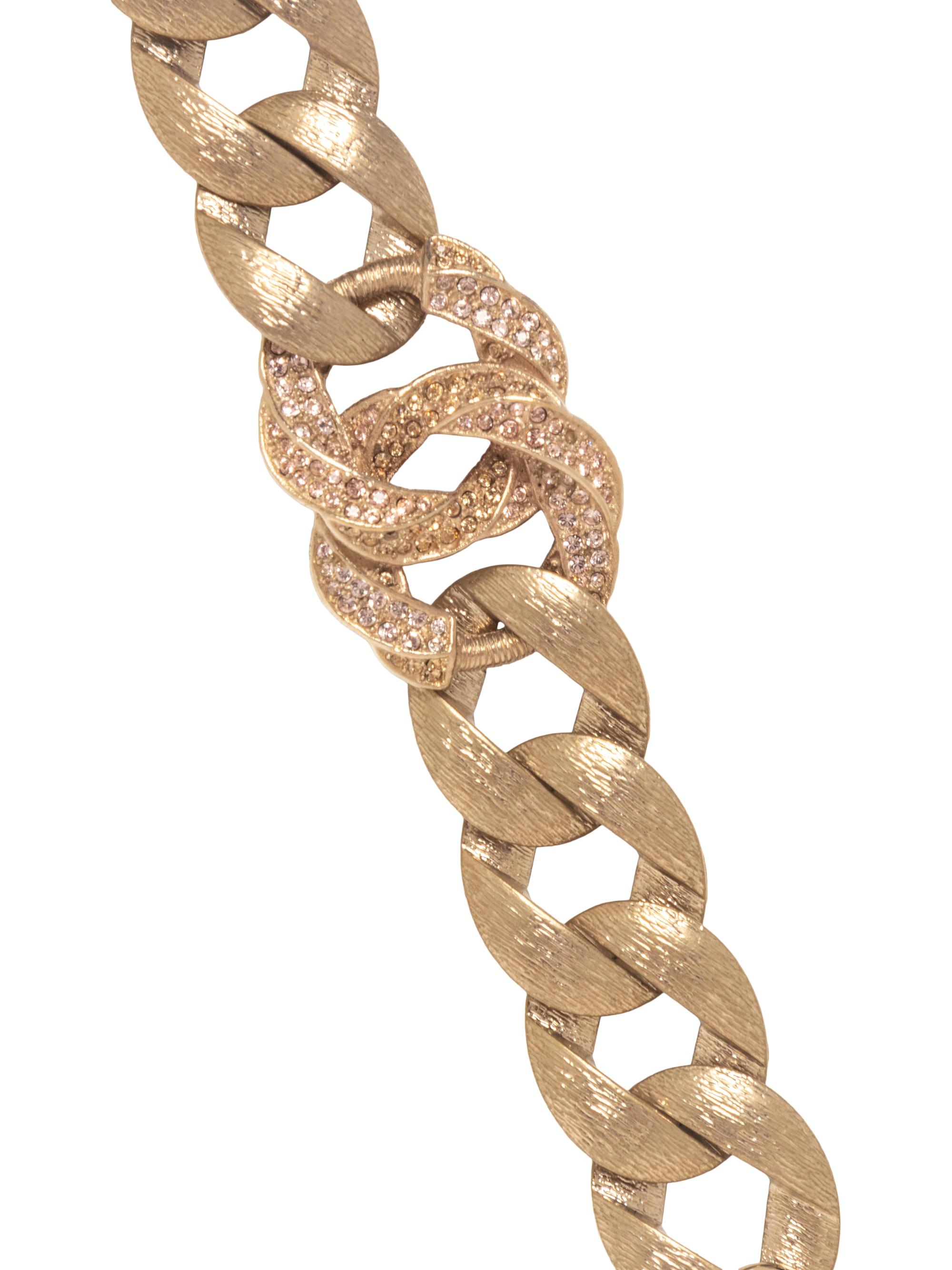 Chanel Pavé Rhinestone and Chain Bracelet, 2016