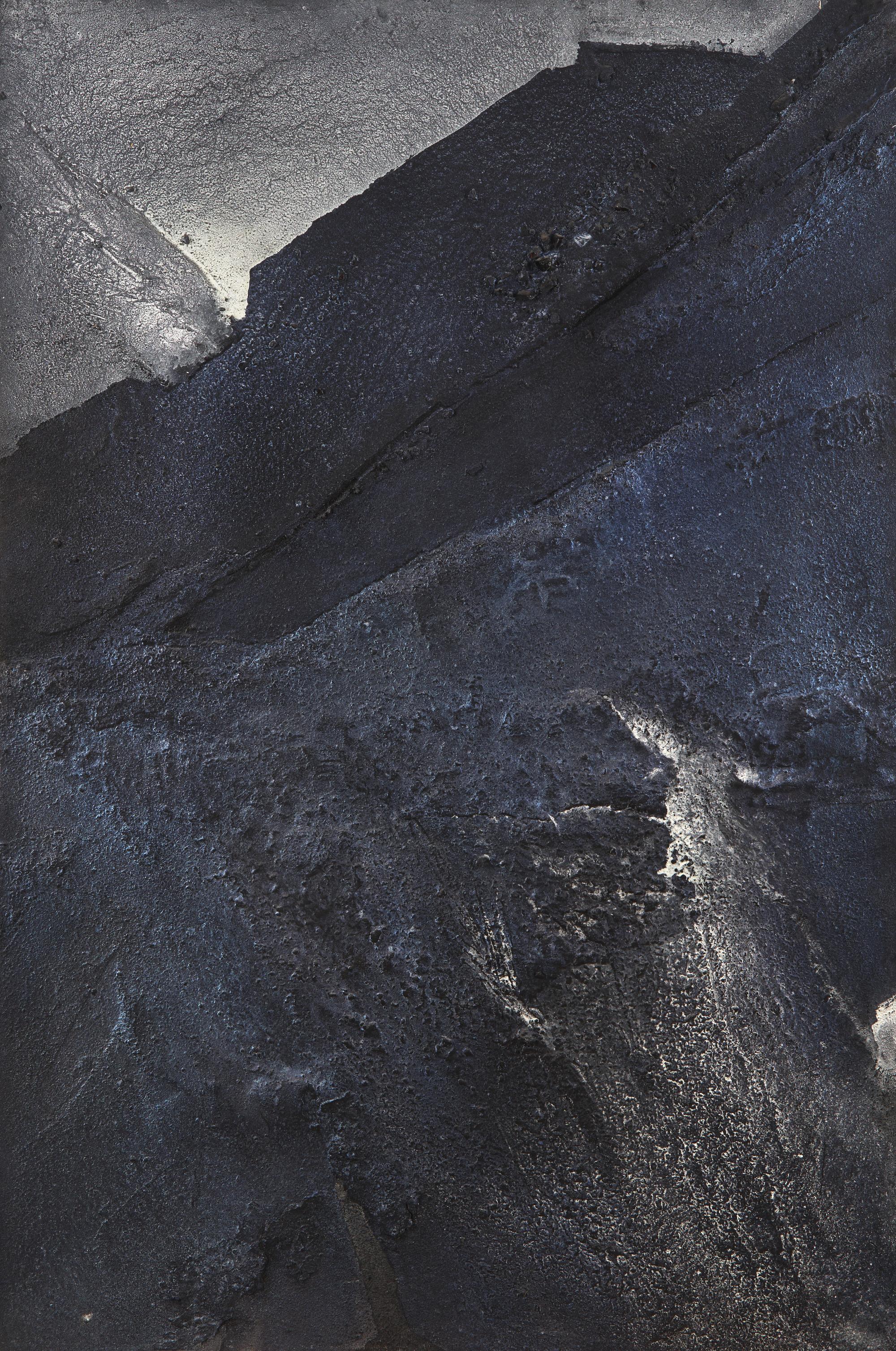 Elaine Kurtz (American, 1928-2003) — Alluvial Diptych with Obsidian , 1999