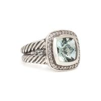 DAVID YURMAN, STERLING SILVER, PRASIOILITE AND DIAMOND RING