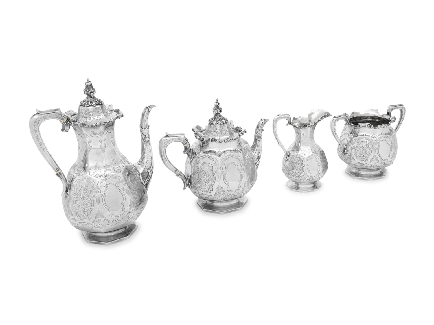 A Victorian Silver Four-Piece Tea and Coffee Service