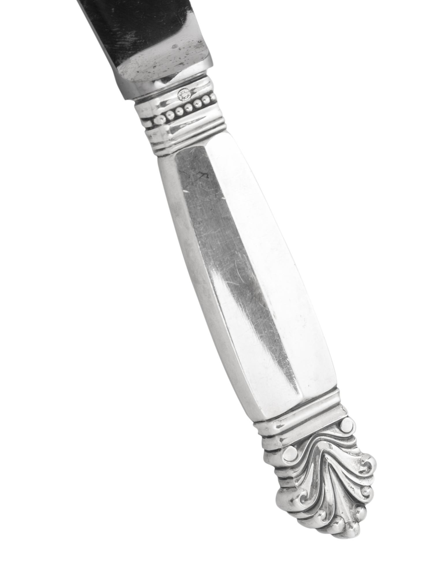 A Georg Jensen Acanthus Silver Flatware Service