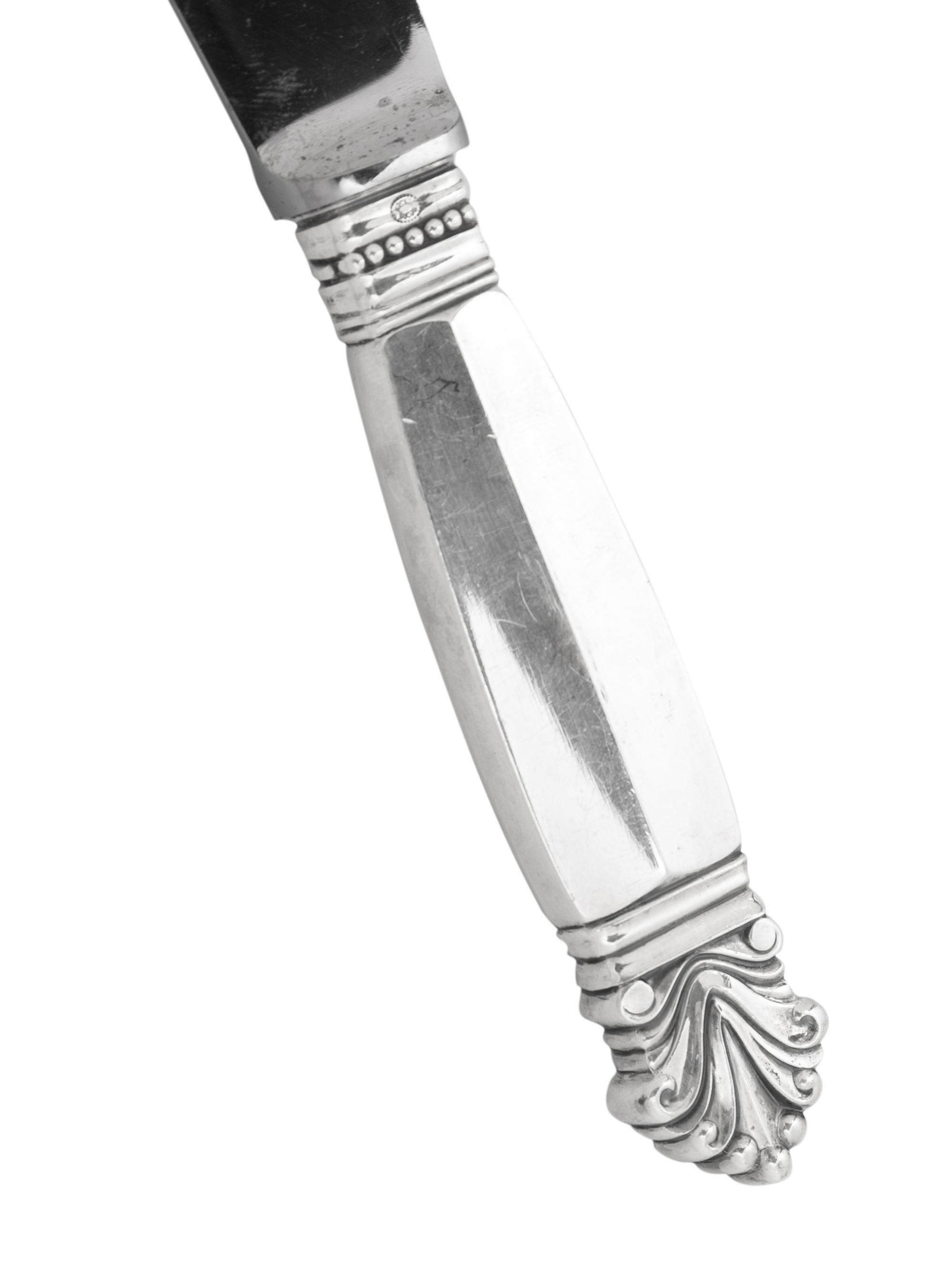 A Georg Jensen Acanthus Silver Flatware Service