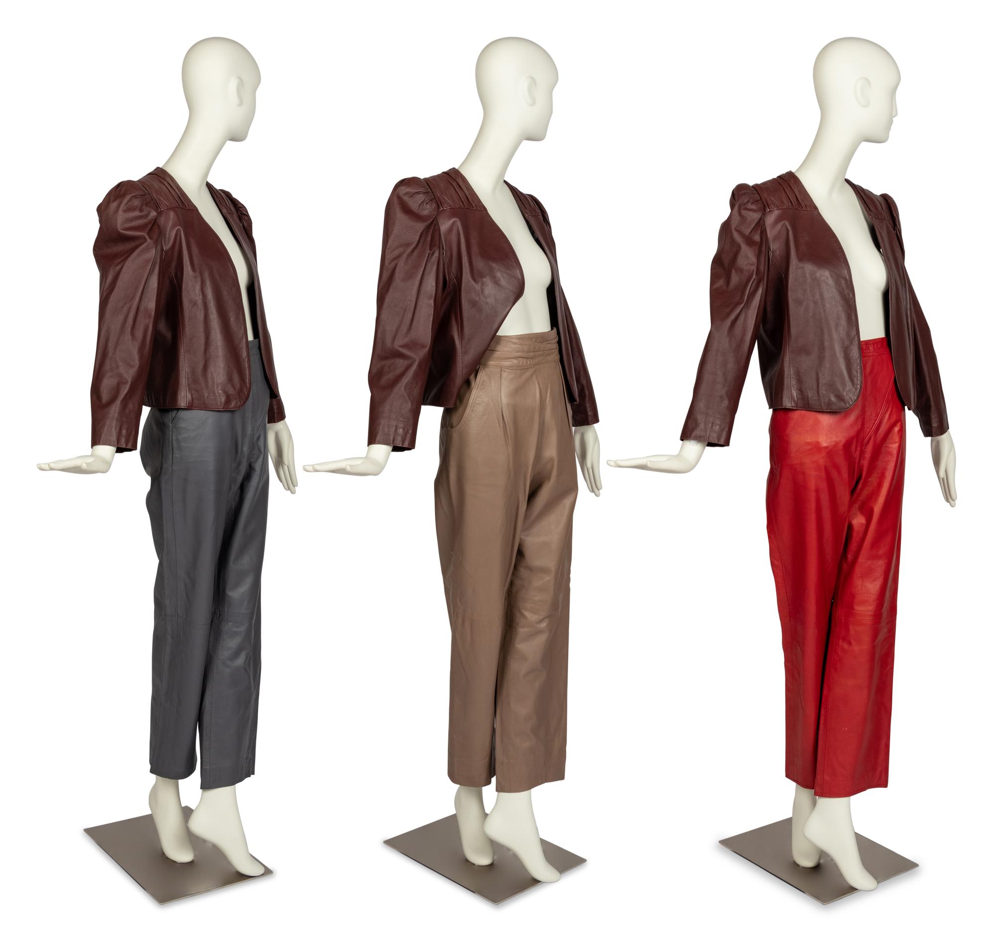 Six Designer Leather Items: Fendi & Gianfranco Ferre, 1980s