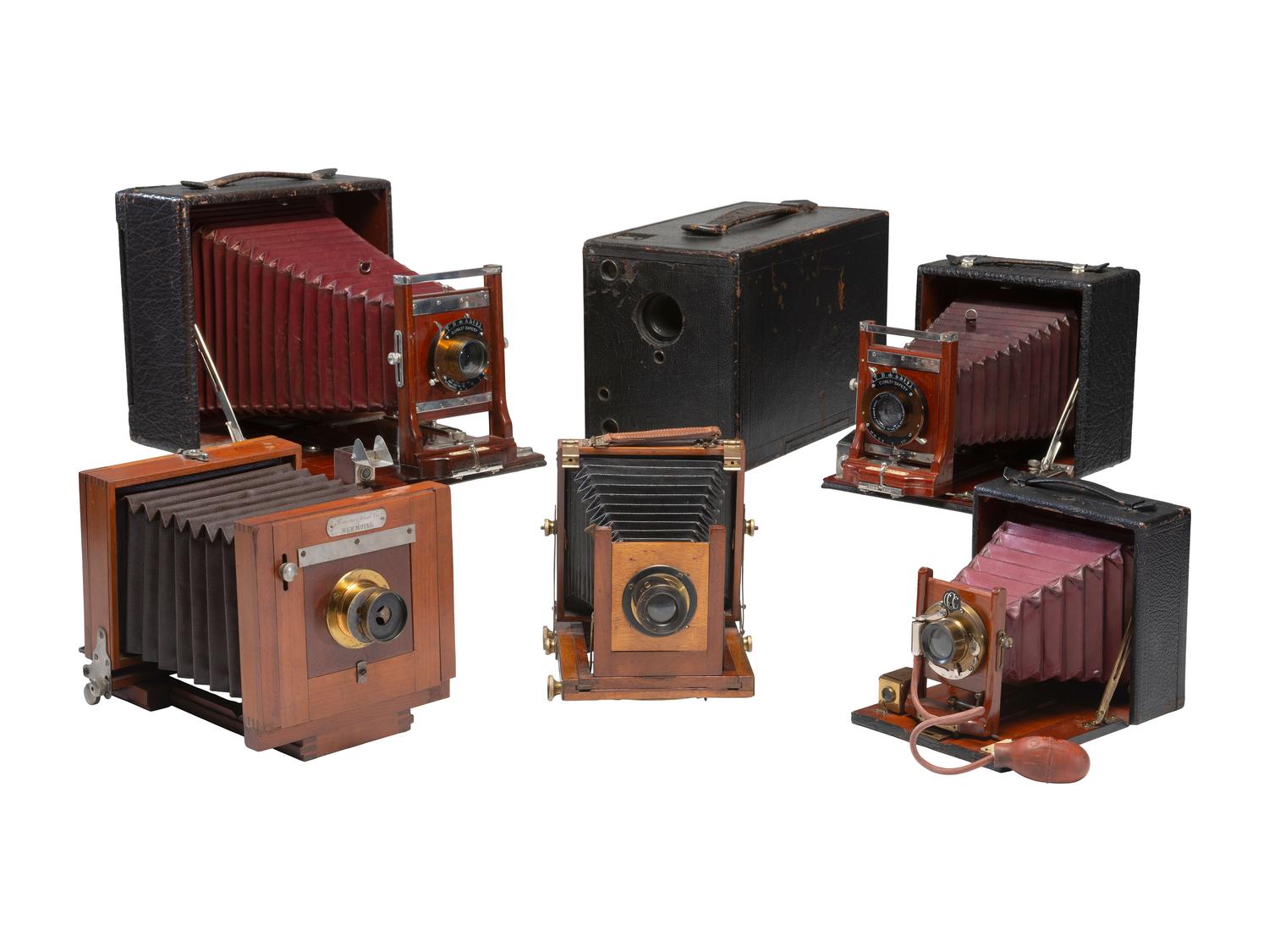 [CAMERAS]. A selection of dry plate cameras, incl. Hetherington and Hibben and Conley examples.