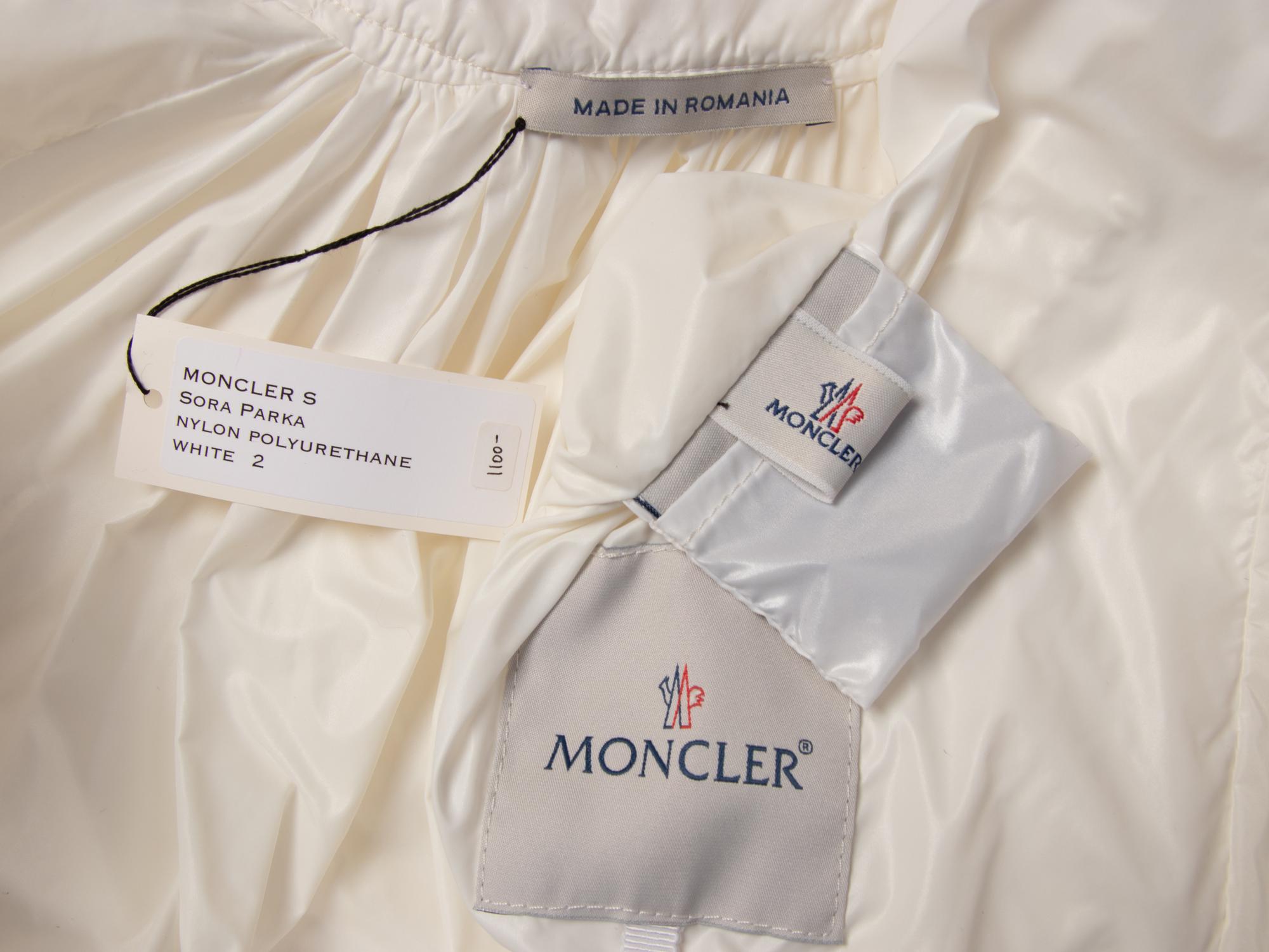Moncler x Sacai, White 'Sora' Parka Jacket NWT