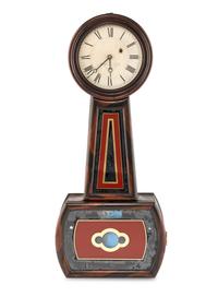 A Grain Painted and Eglomise Banjo Clock