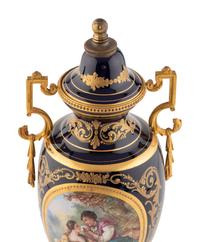 A Gilt Bronze Mounted Sèvres Style Porcelain Urn