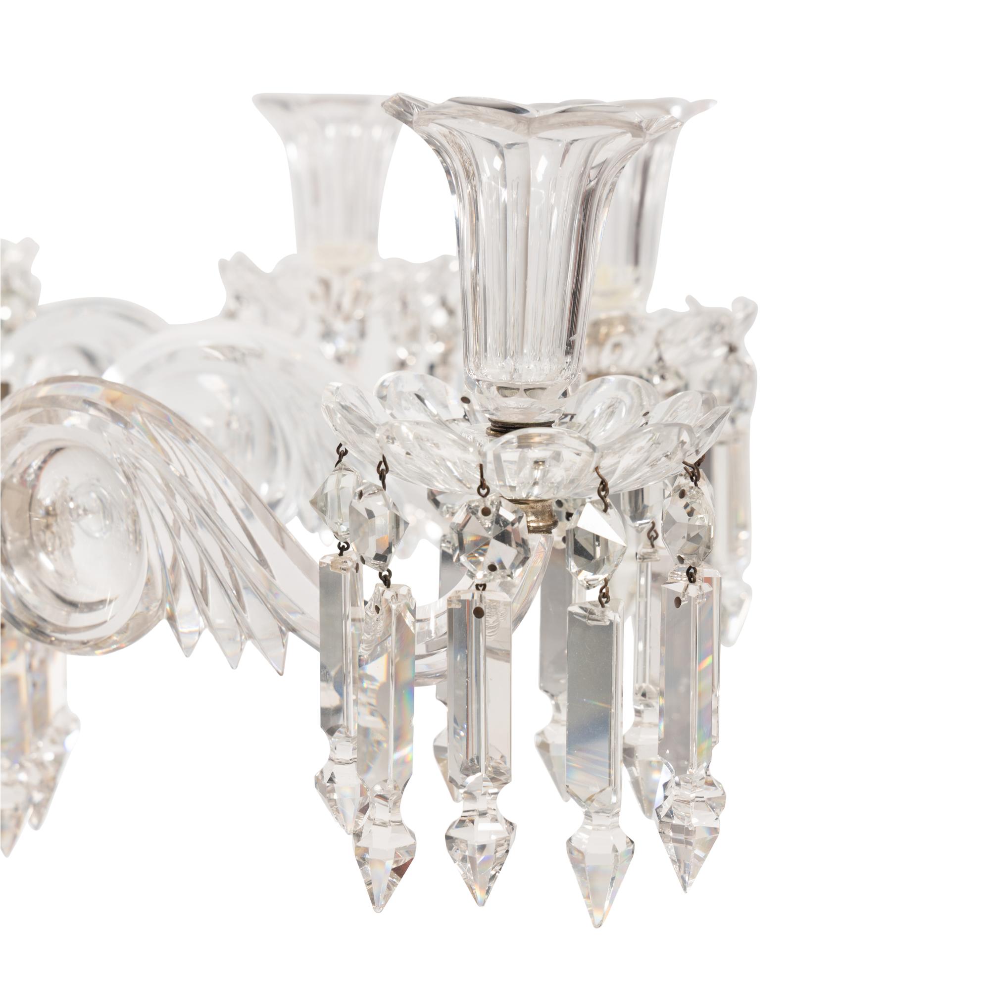 An English Cut-Glass Ten-Light Chandelier