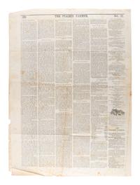 [CHICAGO FIRE]. The Prairie Farmer. Vol. 42, no. 42. Chicago, 21 October 1871. With frontpage reporting of the Chicago Fire.