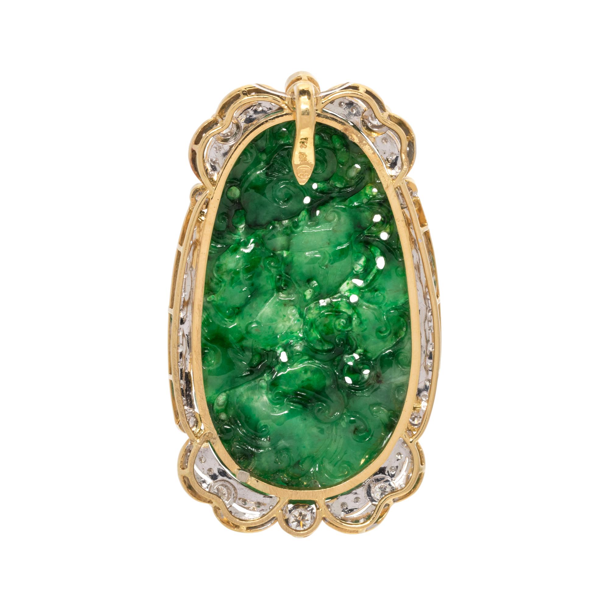 JADE AND DIAMOND PENDANT