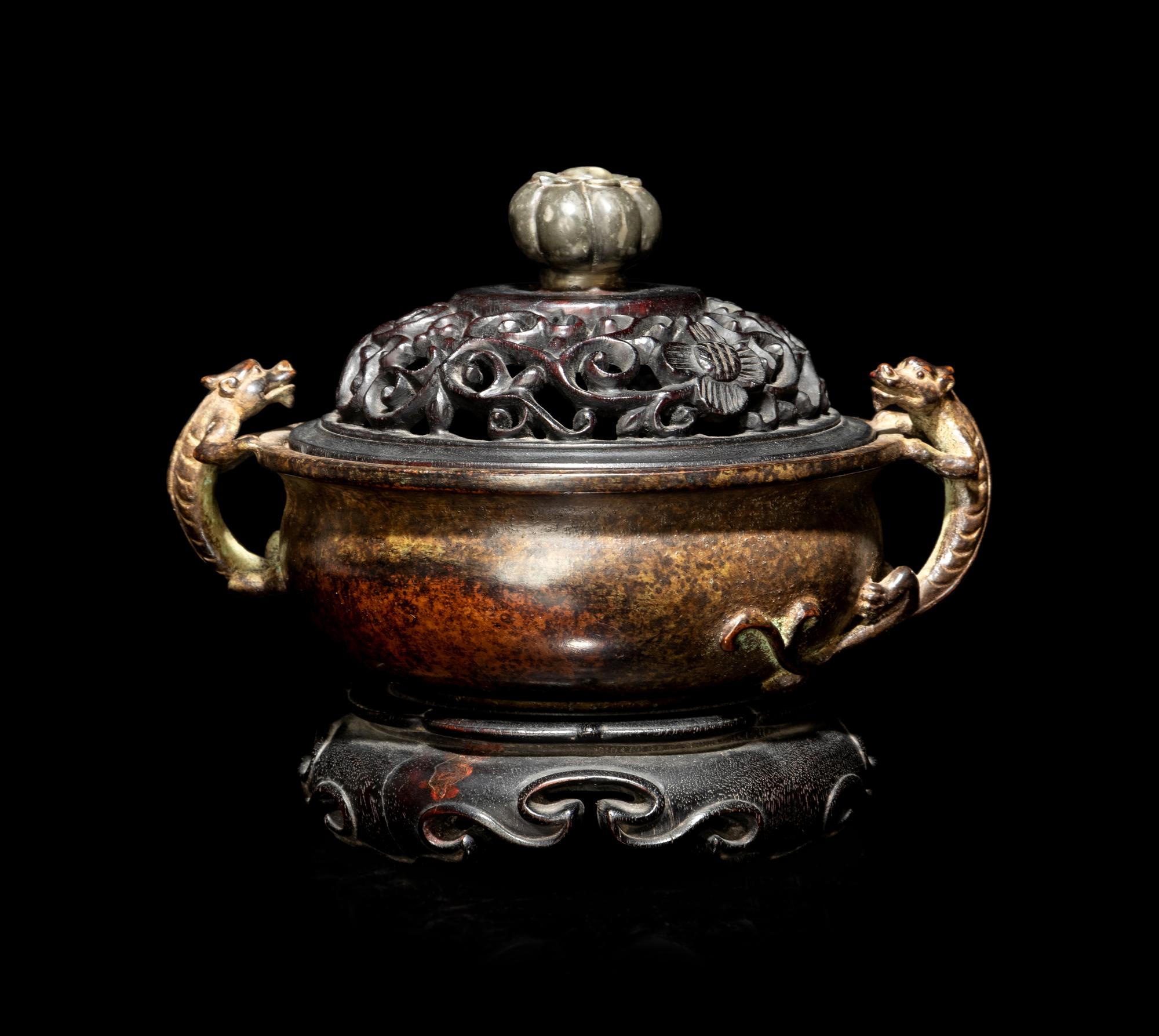 A Chinese Bronze Censer and Cover