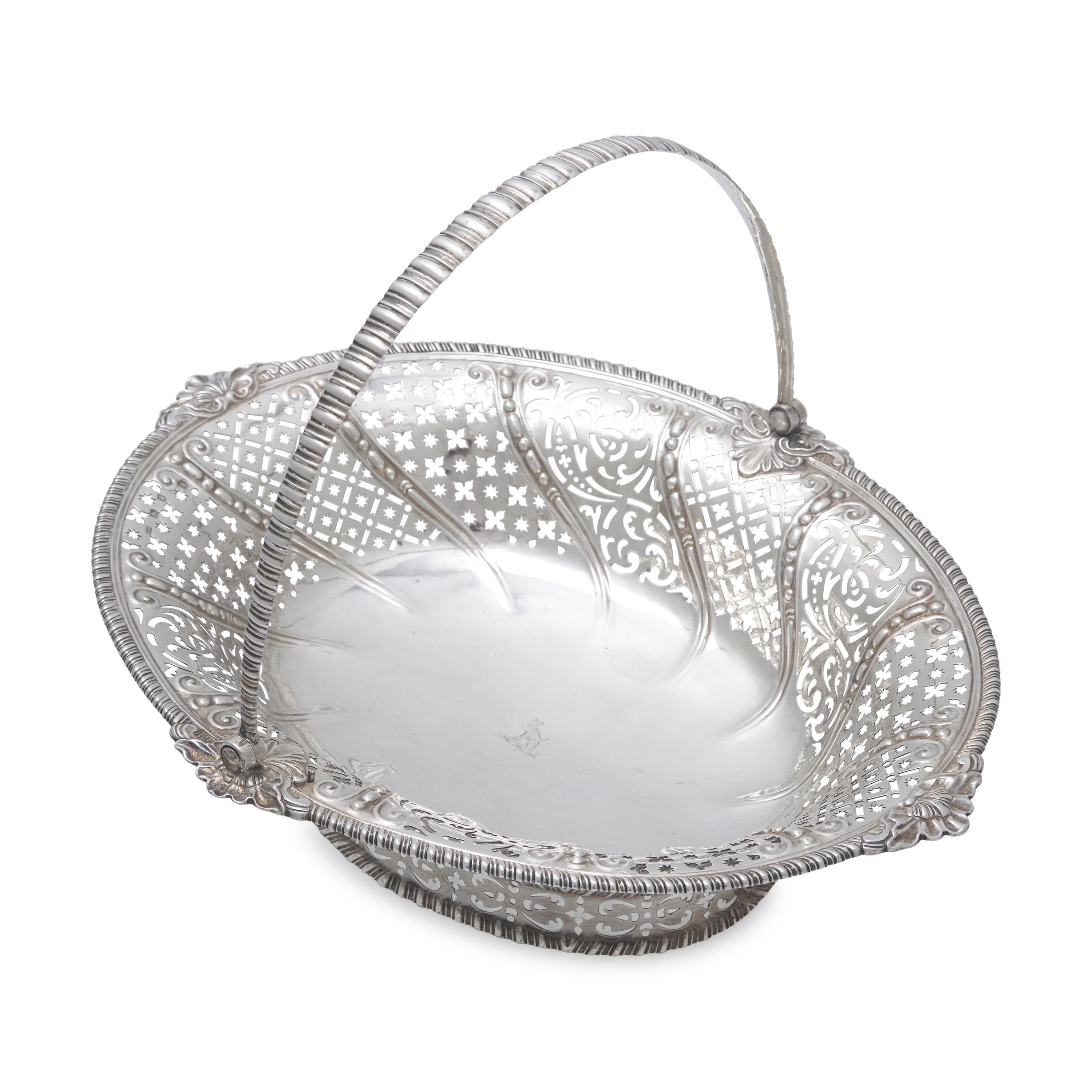 A George III Pierced and Engraved Silver Cake Basket