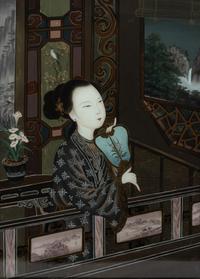 A Pair of Chinese Reverse Painted Glass Pictures