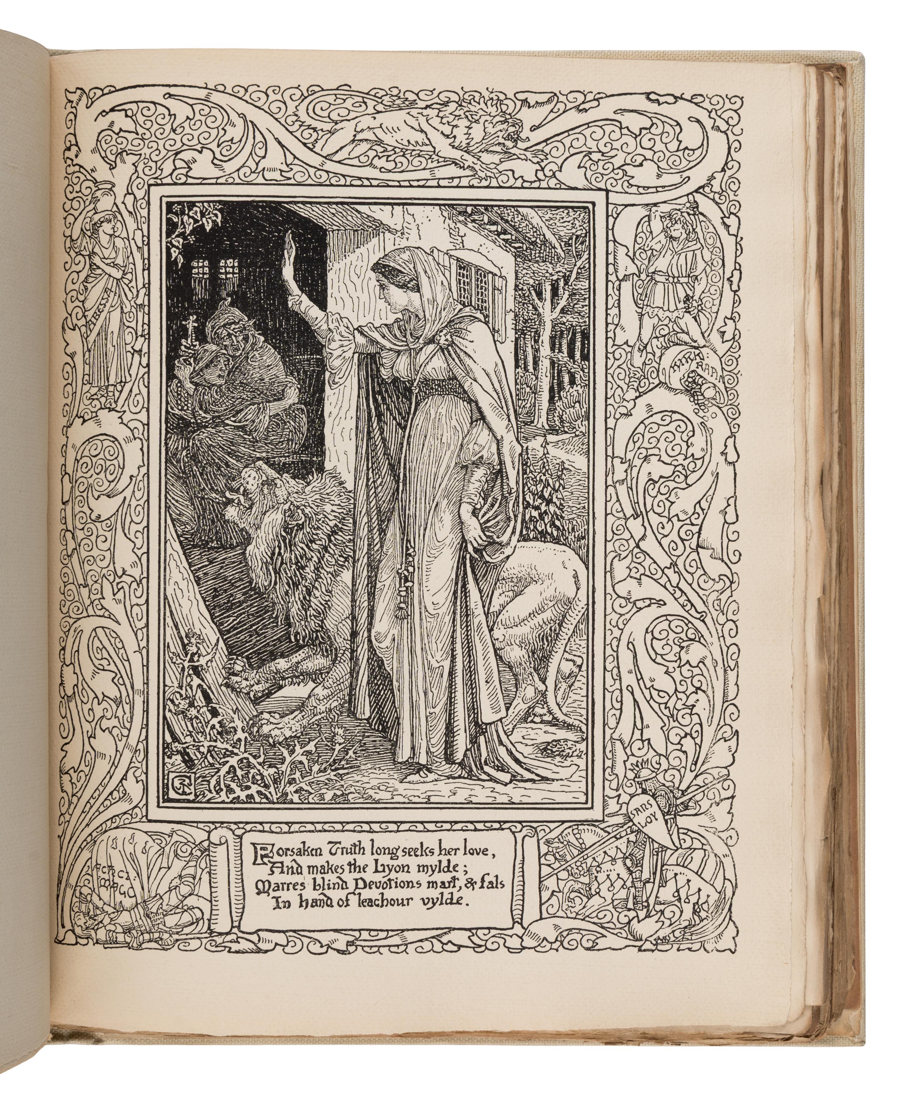 [Fine Press - Chiswick Press]. -- [Crane, Walter (1845-1915), illustrator]. Spenser, Edmund (1552-1599). The Faerie Queene . Thomas J. Wise, editor. London: Chiswick Press for George Allen, 1897.