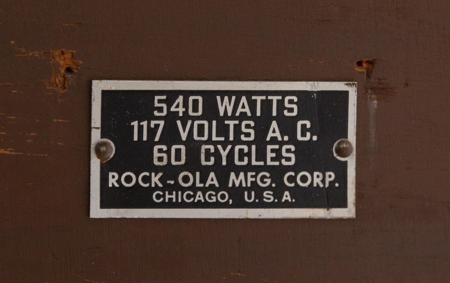 A 1940s Rock-Ola Model F Juke Box, in Working Condition