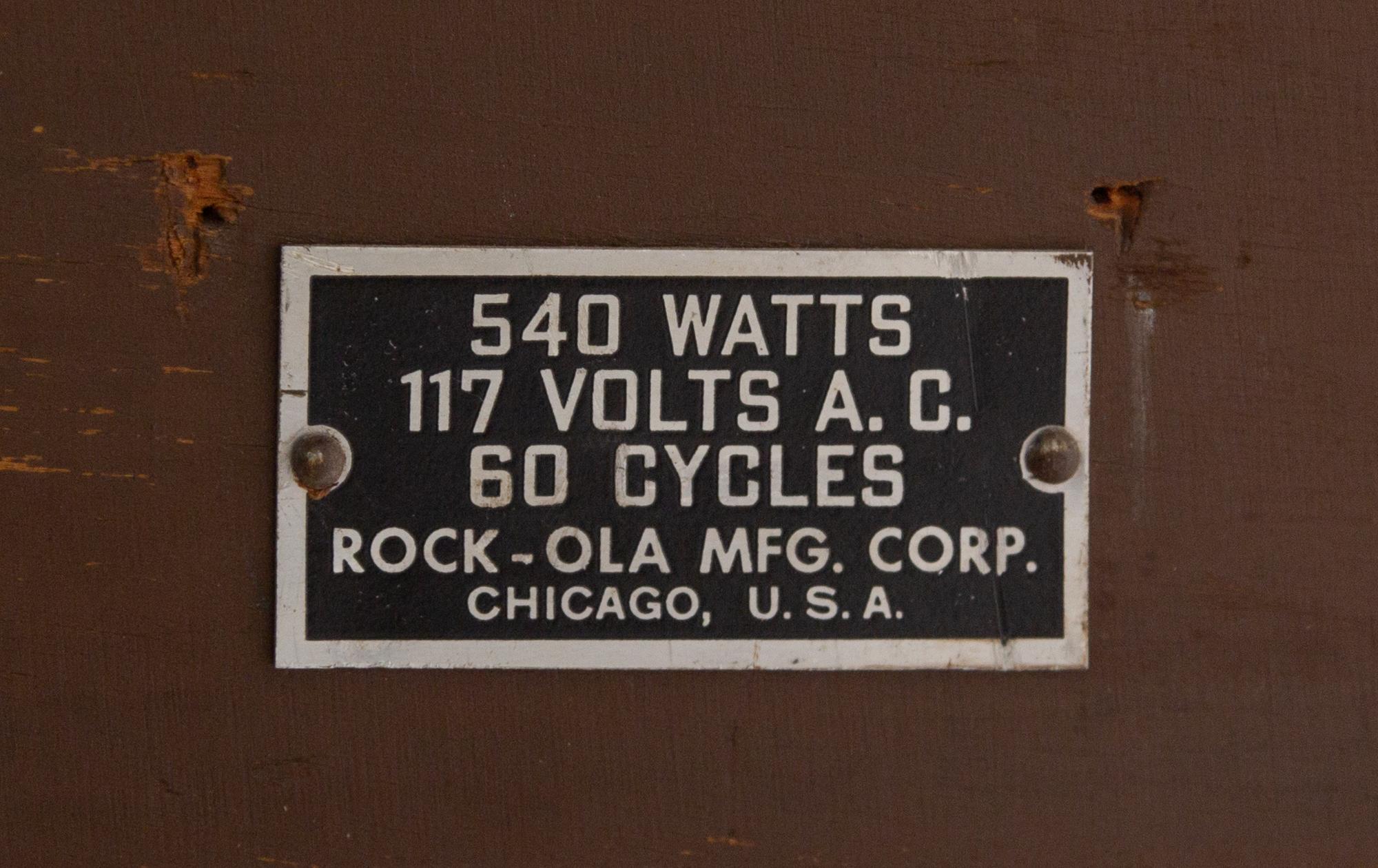 A 1940s Rock-Ola Model F Juke Box, in Working Condition