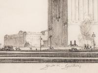 Where the West Begins (Chicago) , accompanied by two preparatory pencil sketches, 1930-32