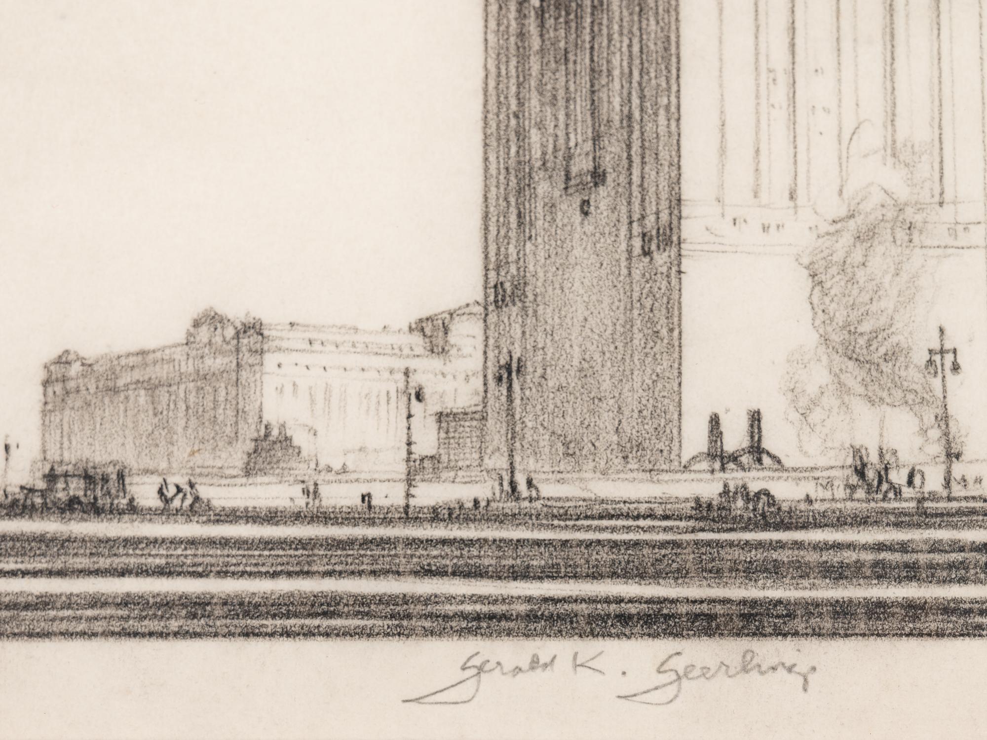 Where the West Begins (Chicago) , accompanied by two preparatory pencil sketches, 1930-32