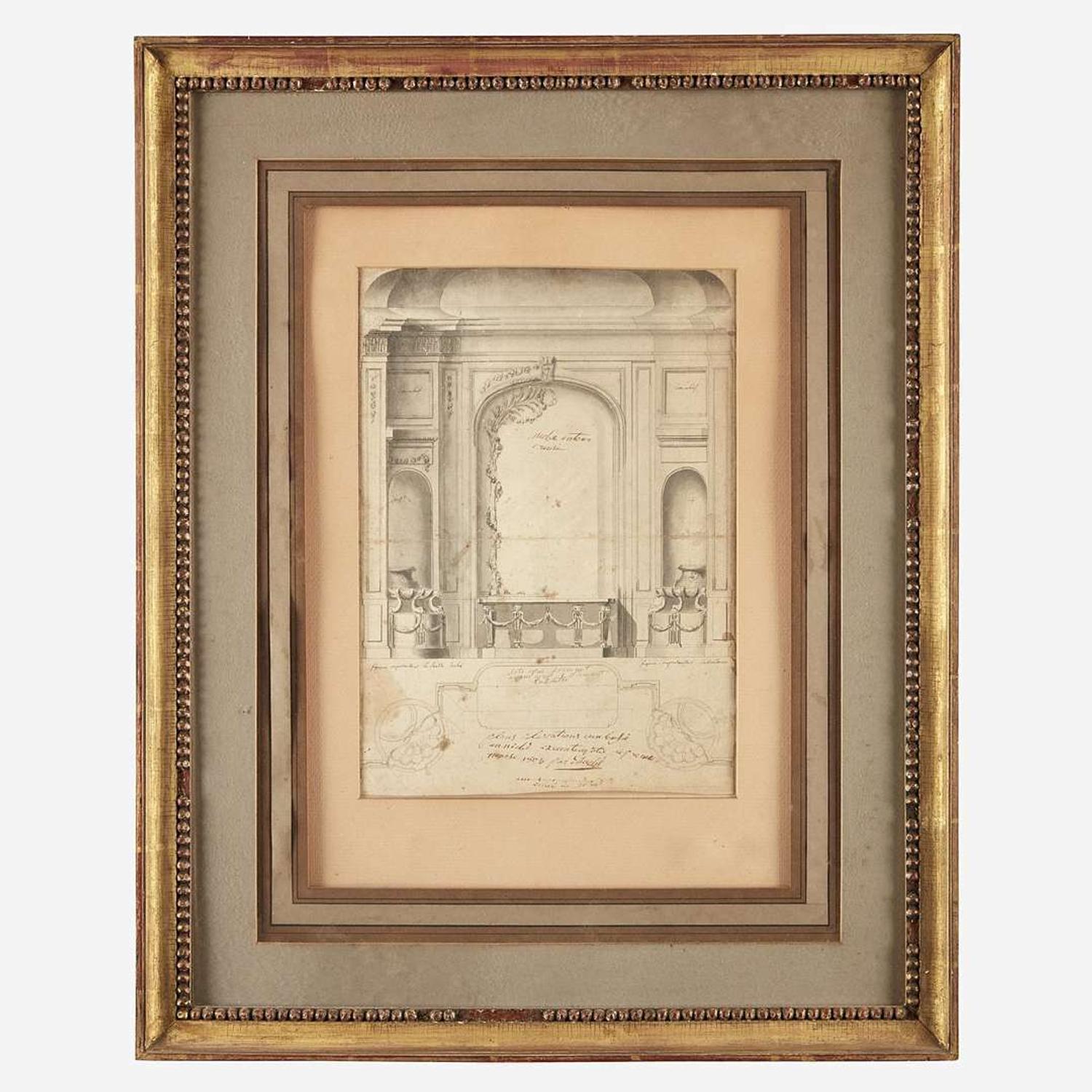 Attributed to Gilles-Paul Cauvet (French, 1731–1788) Deux Projets pour Dessus de Porte: 'La Comédie' and 'La Moisson;' together with a Companion