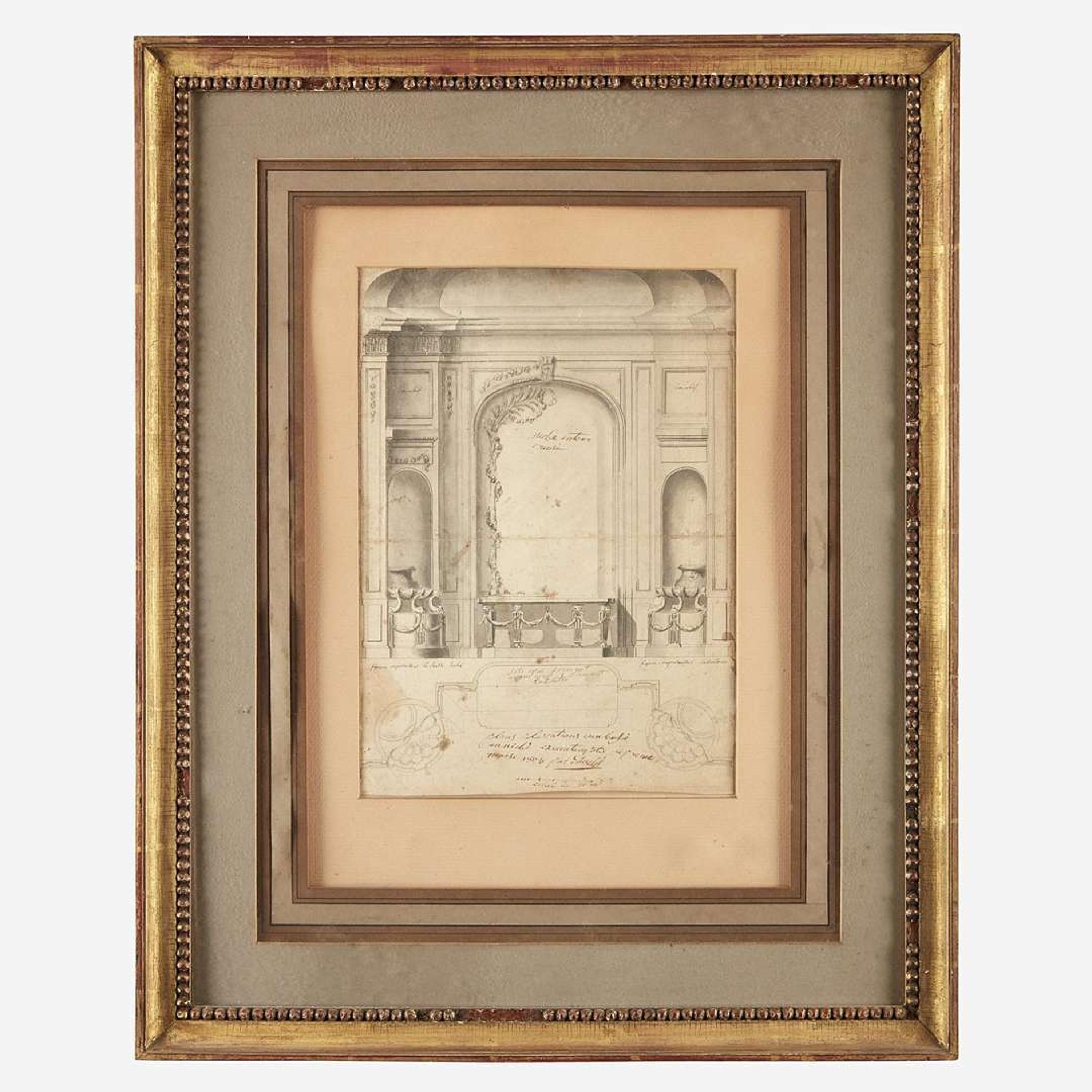 Attributed to Gilles-Paul Cauvet (French, 1731–1788) Deux Projets pour Dessus de Porte: 'La Comédie' and 'La Moisson;' together with a Companion