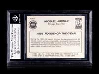 A 1986 Star Michael Jordan Set Break Basketball Card No. 6 1985 Rookie Of The Year BGS 7 Near Mint.