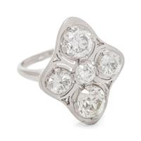 A Platinum and Diamond Ring,
